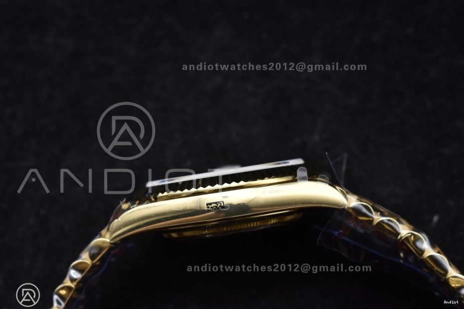 A2836 Steel Edition Dial Black (Gain QF 725 V4 Weight) TechFriendly Best President 904L Bracelet 40 YG Green on DayDate 0710
